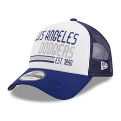 Los Angeles Dodgers Stacked A-Frame Trucker 9FORTY Adjustable Hat White/Royal