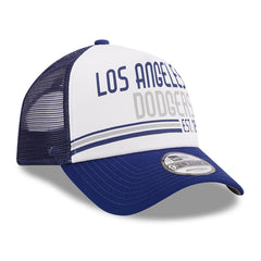 Los Angeles Dodgers Stacked A-Frame Trucker 9FORTY Adjustable Hat White/Royal