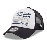 New York Yankees Stacked A-Frame Trucker 9FORTY Adjustable Hat White/Navy