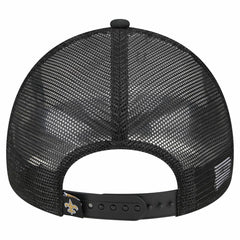 New Orleans Saints New Era Stacked A-Frame Trucker 9FORTY Adjustable Hat - White/Black for sale