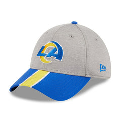 Los Angeles Rams New Era Striped 39THIRTY Flex Hat - Heather Gray/Royal sale