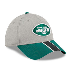 New York Jets New Era Striped 39THIRTY Flex Hat - Heather Gray/Green for sale