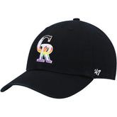 Colorado Rockies Team Pride Clean Up Adjustable Hat Black