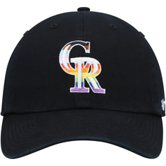 Colorado Rockies Team Pride Clean Up Adjustable Hat Black