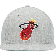 Miami Heat Hardwood Classics 2.0 Snapback Hat - Heather Gray shop
