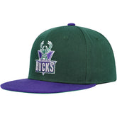 Milwaukee Bucks Youth Two-Tone Snapback Hat - Hunter Green/Purple sale