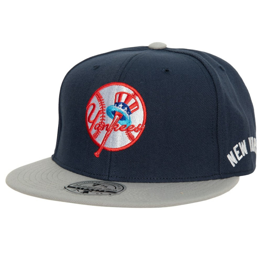 New York Yankees Bases Loaded Fitted Hat Navy/Gray