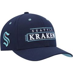 Seattle Kraken Mitchell & Ness LOFI Pro Snapback Hat - Deep Sea Blue Hats