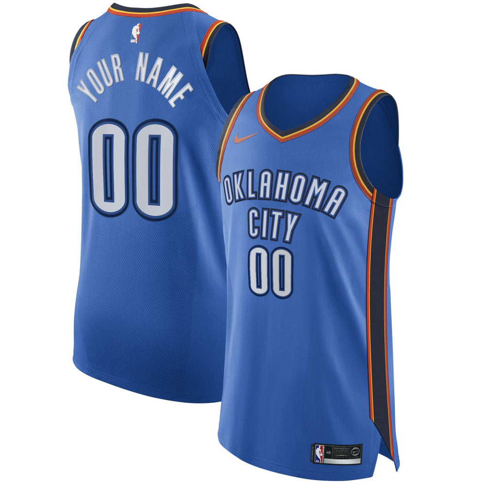 Oklahoma City Thunder Authentic Custom Jersey Blue - Icon Edition for sale