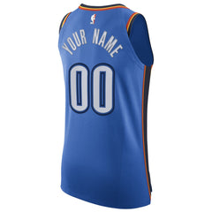 Oklahoma City Thunder Authentic Custom Jersey Blue - Icon Edition for sale