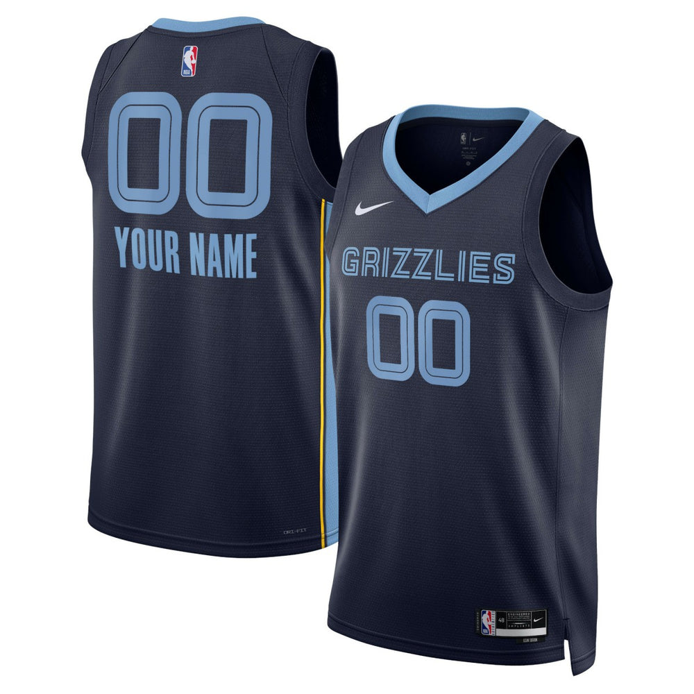 Memphis Grizzlies Unisex Swingman Custom Jersey Navy - Icon Edition sale