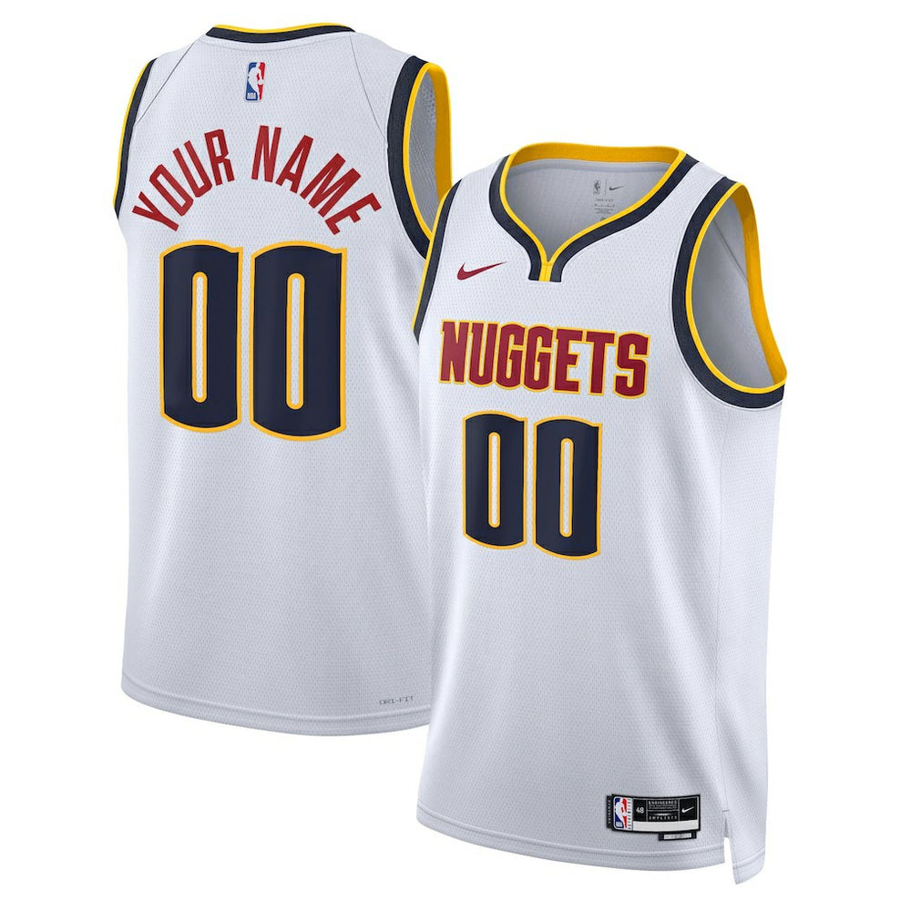 Denver Nuggets Unisex Swingman Custom Jersey White sale - Association Edition for sale