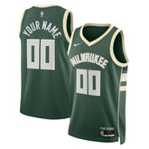 Milwaukee Bucks Unisex Swingman Custom Jersey Hunter Green - Icon Edition outlet