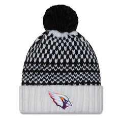 Arizona Cardinals New Era Women's 2023 NFL Crucial Catch Cuffed Pom Knit Hat - Black/White cheap