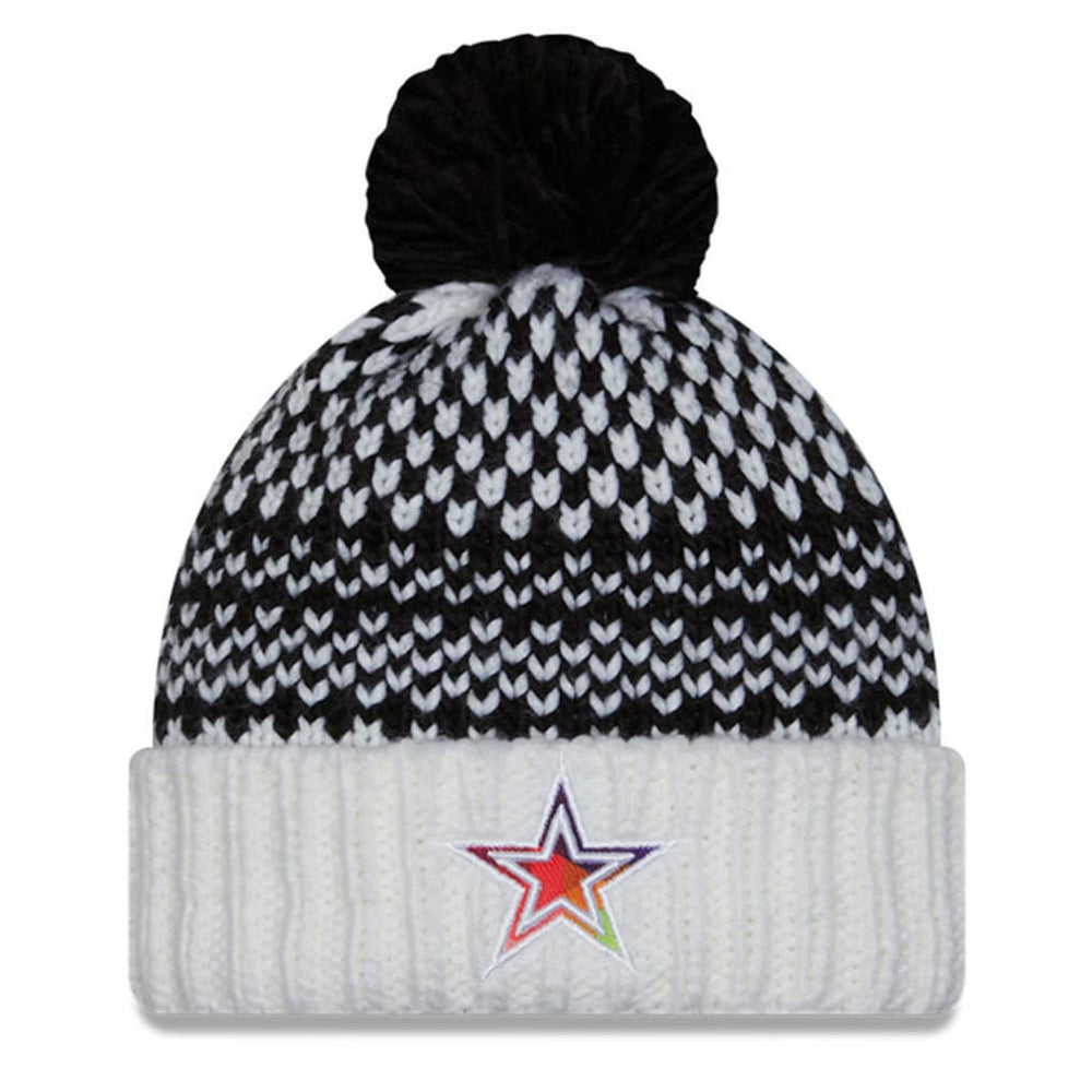 Dallas Cowboys New Era Women's 2023 NFL Crucial Catch Cuffed Pom Knit Hat - Black/White sale
