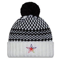 Dallas Cowboys New Era Women's 2023 NFL Crucial Catch Cuffed Pom Knit Hat - Black/White sale