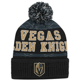 Vegas Golden Knights Youth Puck Cuffed Knit Hat with Pom - Black Hats