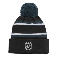 Vegas Golden Knights Youth Jacquard Cuffed Knit Hat with Pom - Black Hats