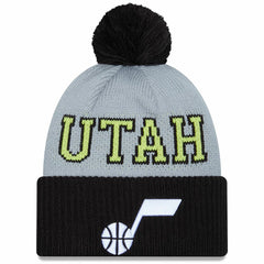 Utah Jazz Tip-Off Two-Tone Cuffed Knit Hat with Pom - Black/Gray on sale