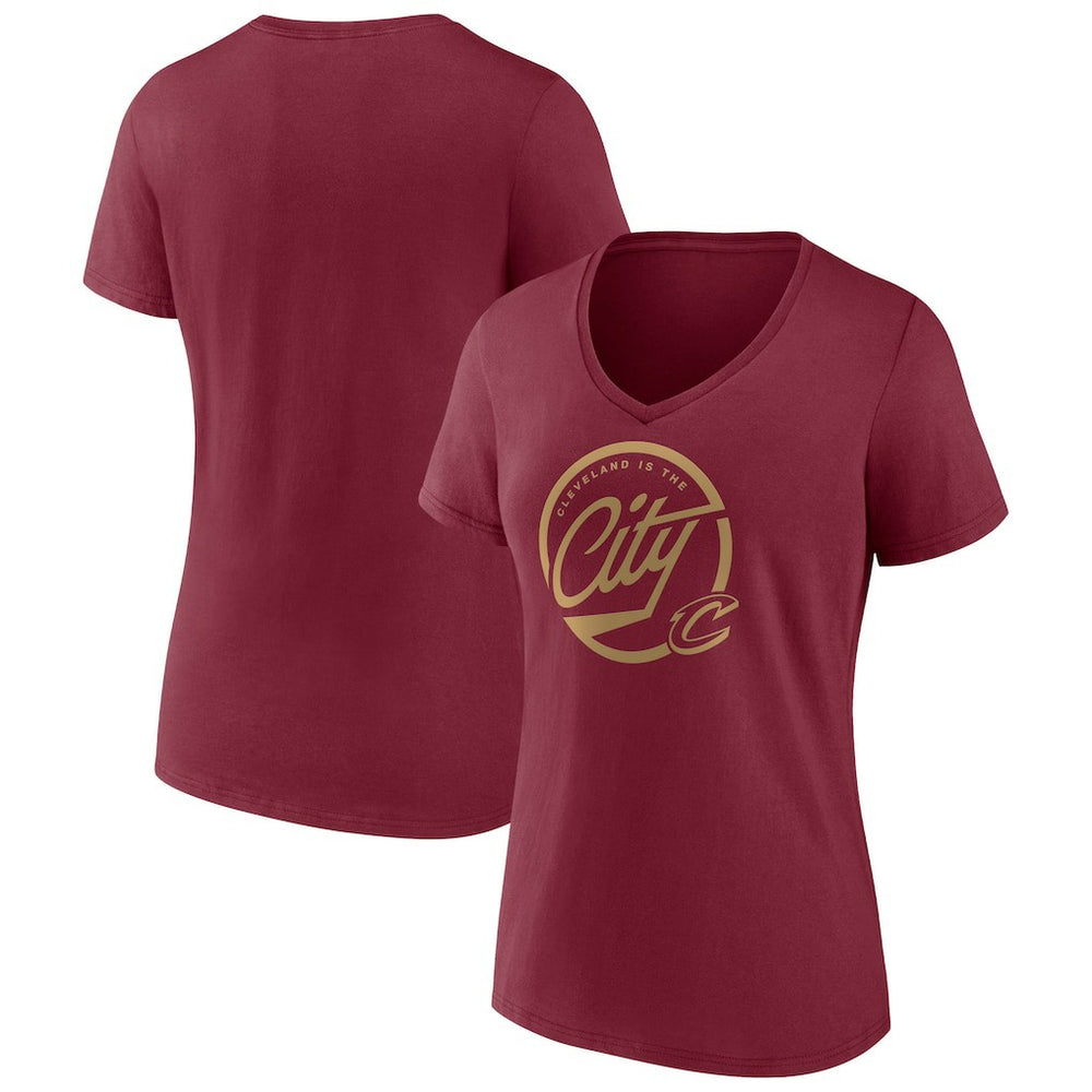 Cleveland Cavaliers Women's Team Pride V-Neck T-Shirt sale - Wine discount