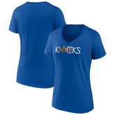 New York Knicks Women's Team Pride V-Neck T-Shirt - Blue sale