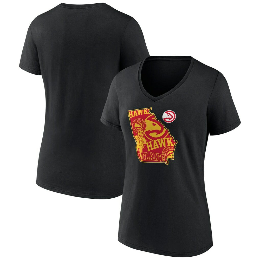 Atlanta Hawks Women's Announcer V-Neck T-Shirt - Black on sale