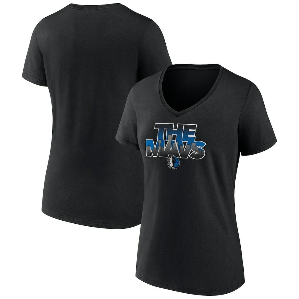 Dallas Mavericks Women's Announcer V-Neck T-Shirt sale - Black outlet