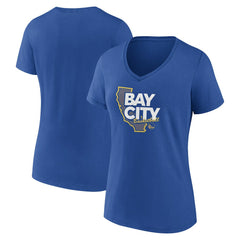 Golden State Warriors Women's Huddle V-Neck T-Shirt sale - Royal discount
