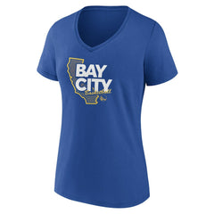 Golden State Warriors Women's Huddle V-Neck T-Shirt sale - Royal discount