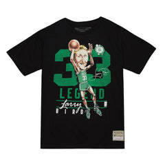 Larry Bird Boston Celtics Hardwood Classics Caricature T-Shirt - Black shop