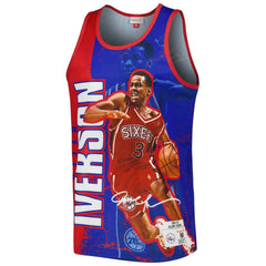 Allen Iverson Philadelphia 76ers 1996-97 Hardwood Classics Player Burst Tank Top - Royal online