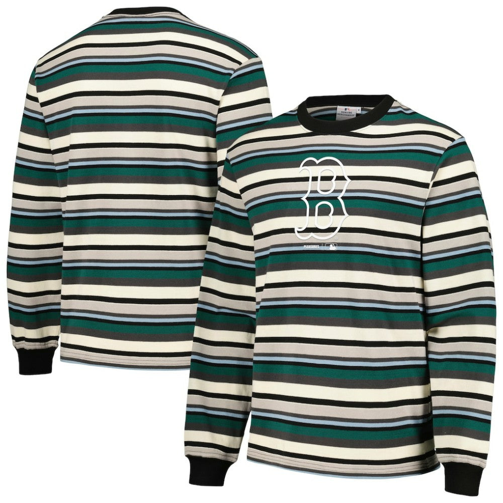 Boston Red Sox PLEASURES Ballpark Long Sleeve T-Shirt Cream/Green
