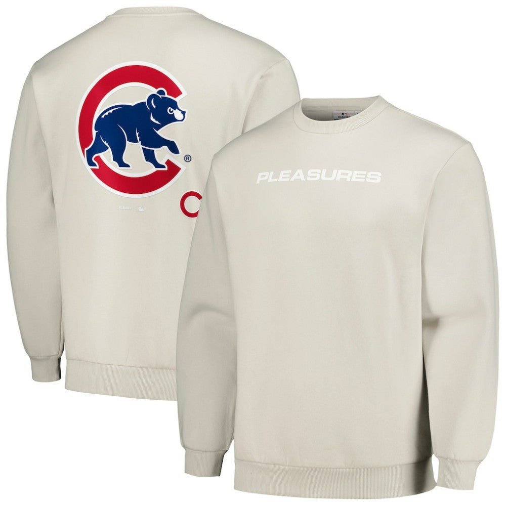 Chicago Cubs PLEASURES Ballpark Pullover Sweatshirt Gray