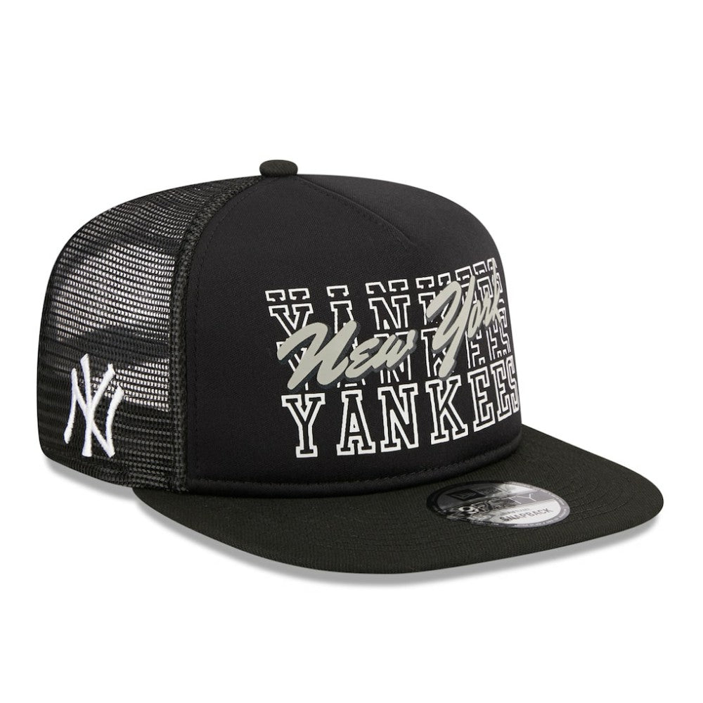 New York Yankees Street Team A-Frame Trucker 9FIFTY Snapback Hat Black