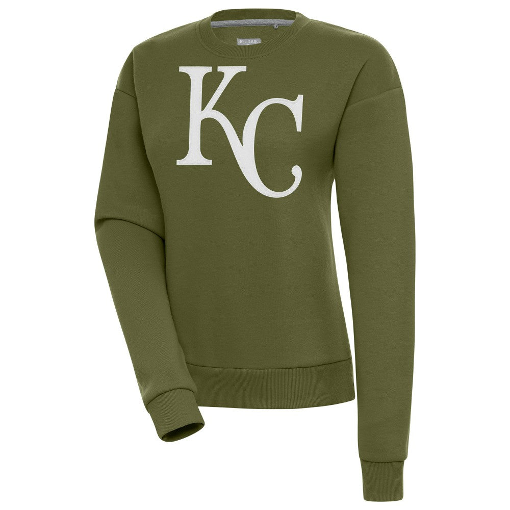 Kansas City Royals Antigua Women's Victory Pullover Sweatshirt Olive