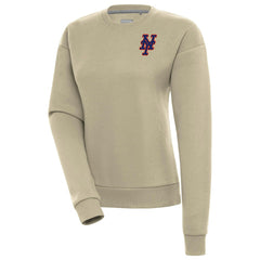 New York Mets Antigua Women's Victory Pullover Sweatshirt Khaki