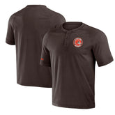 Cleveland Browns NFL x Darius Rucker Collection Washed Raglan Henley T-Shirt - Brown for sale
