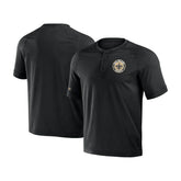 New Orleans Saints NFL x Darius Rucker Collection Washed Raglan Henley T-Shirt - Black for sale