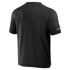 New Orleans Saints NFL x Darius Rucker Collection Washed Raglan Henley T-Shirt - Black for sale