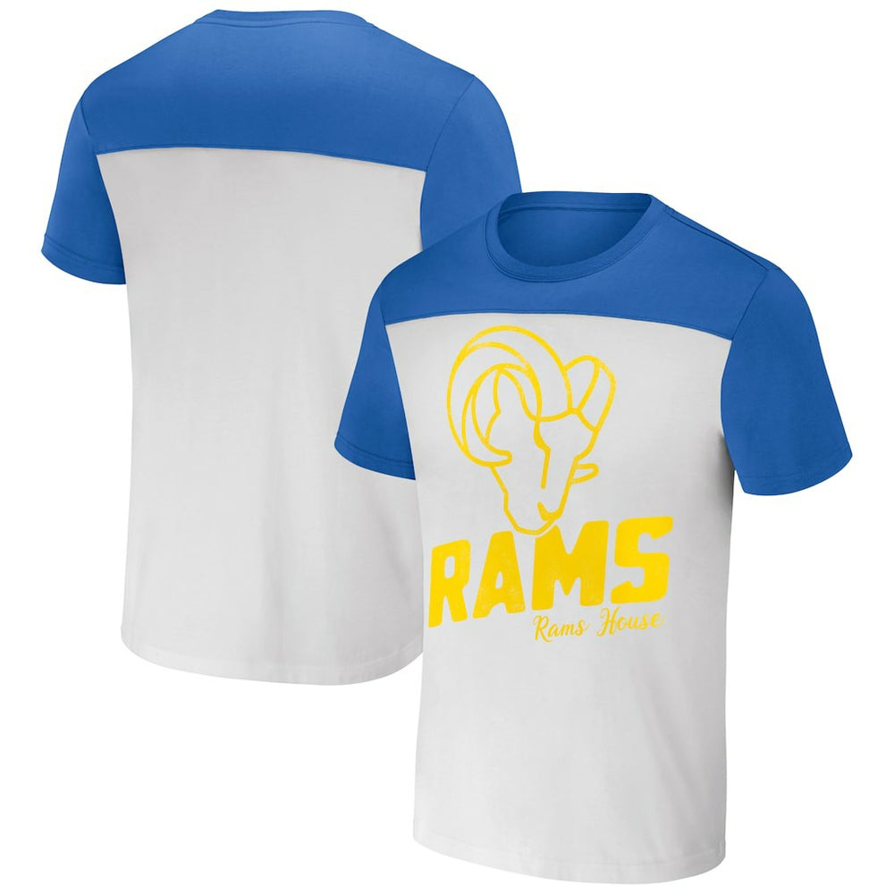 Los Angeles Rams NFL x Darius Rucker Collection Colorblocked T-Shirt - White/Royal sale