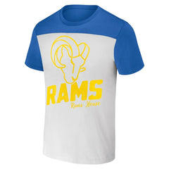 Los Angeles Rams NFL x Darius Rucker Collection Colorblocked T-Shirt - White/Royal sale