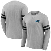 Carolina Panthers NFL x Darius Rucker Collection Henley Long Sleeve T-Shirt - Heather Gray on sale