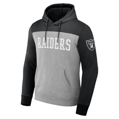Las Vegas Raiders NFL x Darius Rucker Collection Color Blocked Pullover Hoodie - Heather Gray on sale