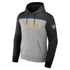 New Orleans Saints NFL x Darius Rucker Collection Color Blocked Pullover Hoodie - Heather Gray discount