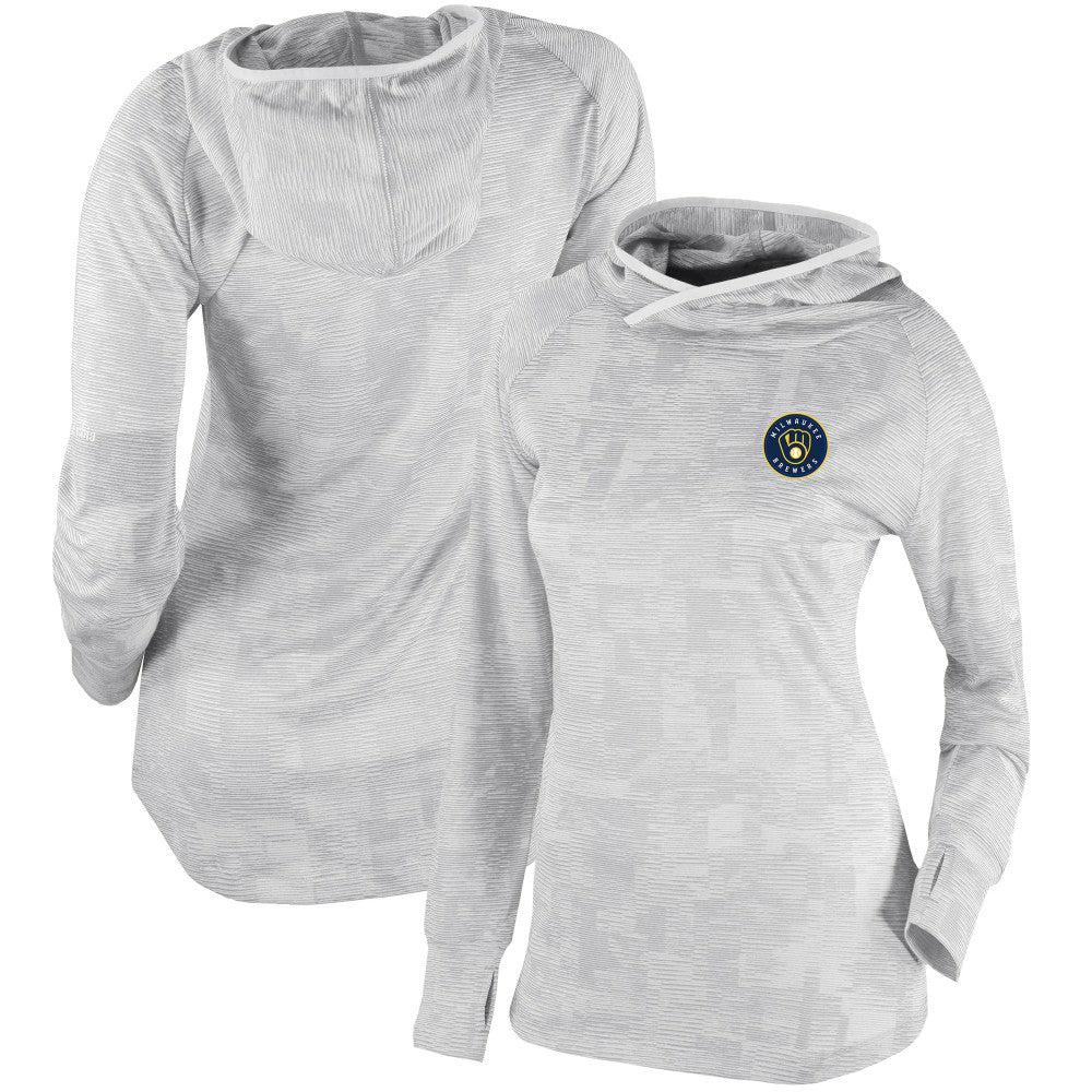 Milwaukee Brewers Women's Omni-Wick Sunday Ball Pullover Hoodie White