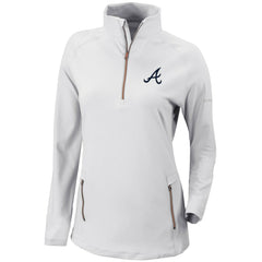 Atlanta Braves Women's Omni-Wick Outward Nine Quarter-Zip Pullover Top White