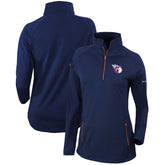 Cleveland Guardians Women's Omni-Wick Outward Nine Quarter-Zip Pullover Top Navy