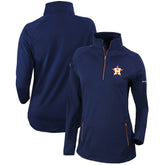 Houston Astros Women's Omni-Wick Outward Nine Quarter-Zip Pullover Top Navy
