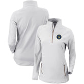 Milwaukee Brewers Women's Omni-Wick Outward Nine Quarter-Zip Pullover Top White