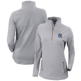 New York Yankees Women's Omni-Wick Outward Nine Quarter-Zip Pullover Top Gray